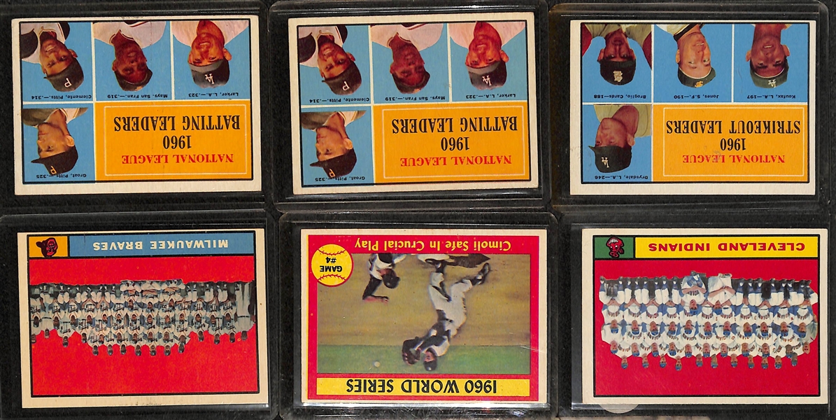 Lot of 225+ 1961 Topps Baseball Cards w. Bob Gibson