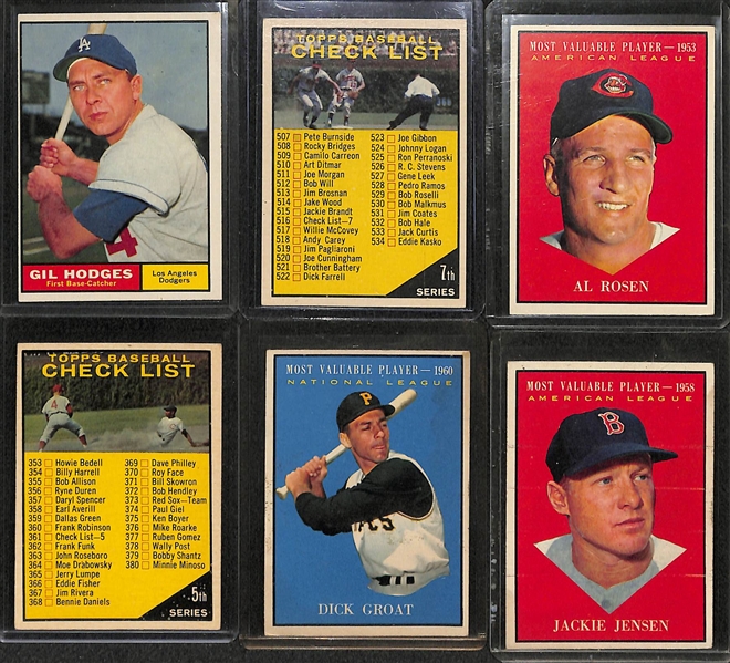 Lot of 225+ 1961 Topps Baseball Cards w. Bob Gibson