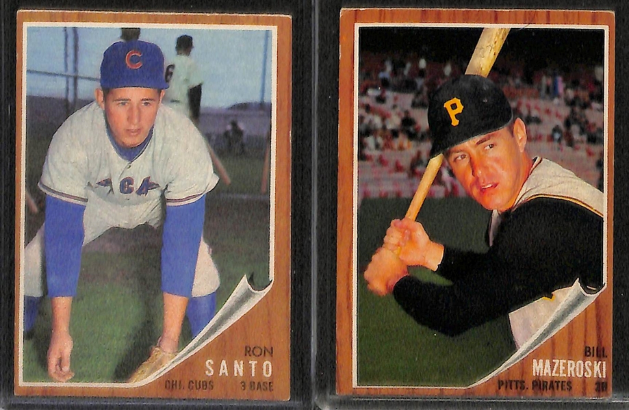 Lot of 500+ 1962 Topps Baseball Cards w. Ernie Banks