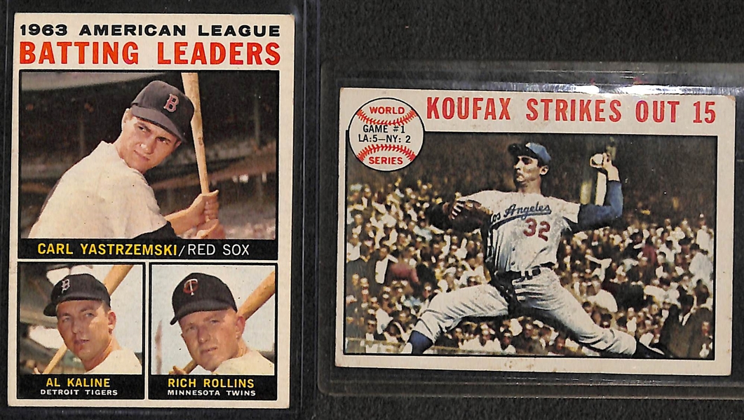 Lot of 80 - 1964 Topps Baseball Cards w. Lou Brock
