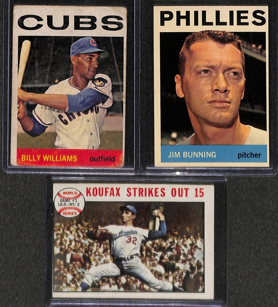 Lot of 80 - 1964 Topps Baseball Cards w. Lou Brock