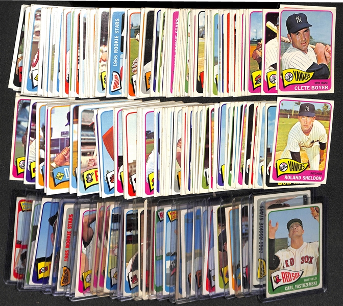 Lot of Approximately 300 - 1965 Topps Baseball Cards w. Carl Yastrzemski