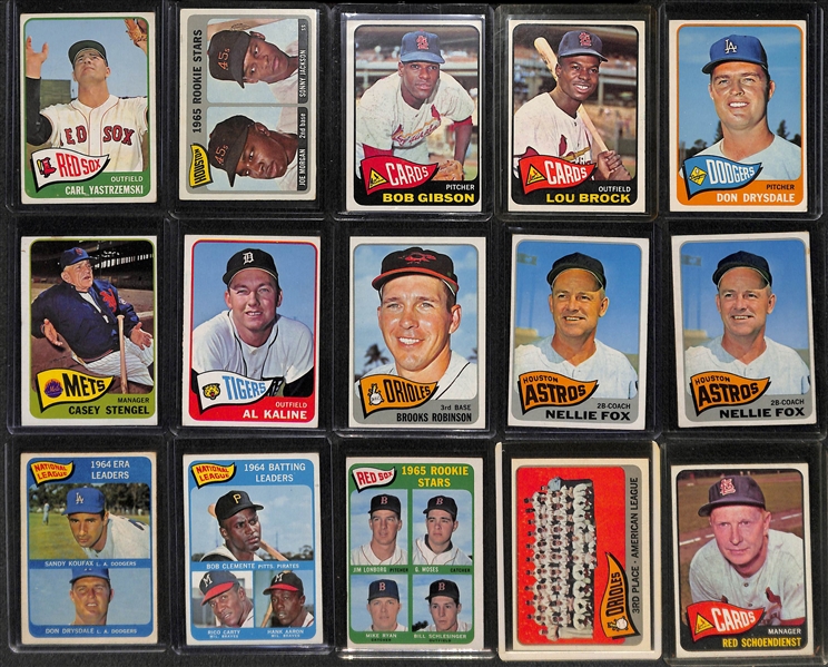 Lot of Approximately 300 - 1965 Topps Baseball Cards w. Carl Yastrzemski