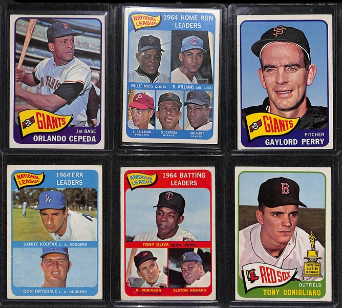 Lot of Approximately 300 - 1965 Topps Baseball Cards w. Carl Yastrzemski