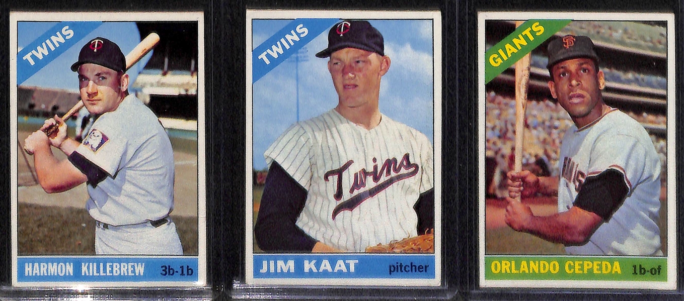 Lot of 95 - 1966 & 25 - 1967 Topps Baseball Cards w. 1966 Jim Palmer Rookie Card