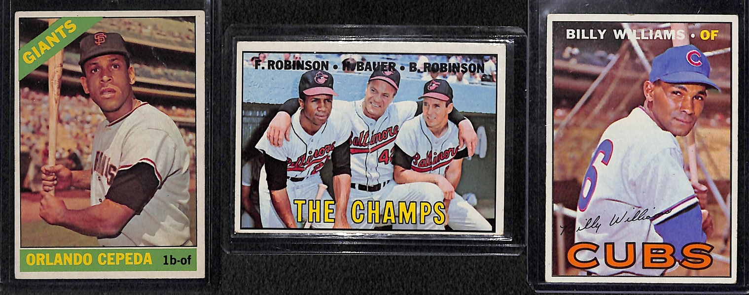 Lot of 95 - 1966 & 25 - 1967 Topps Baseball Cards w. 1966 Jim Palmer Rookie Card