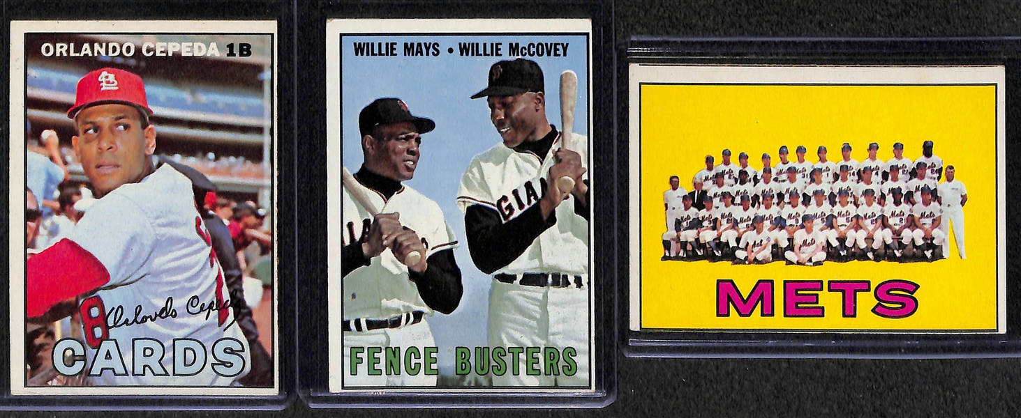 Lot of 95 - 1966 & 25 - 1967 Topps Baseball Cards w. 1966 Jim Palmer Rookie Card