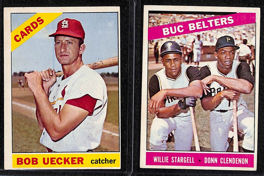 Lot of 18 - 1966 Topps Baseball Cards w. Mays & Clemente