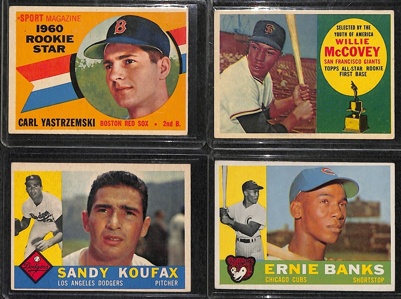Lot of 4 - 1960 Topps Baseball Cards w. Yastrzemski & McCovey Rookie Cards
