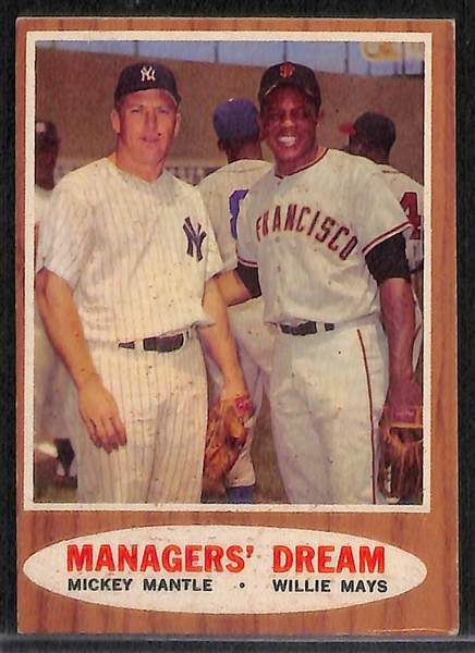 Lot of 4 - 1962 Topps Baseball Cards w. Roberto Clemente