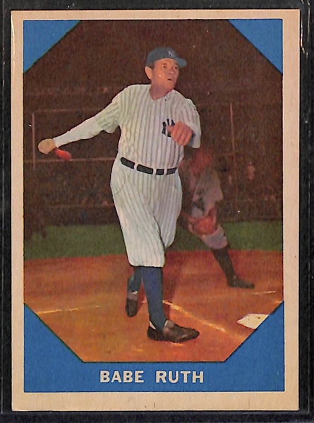 Lot of 5 - 1959-63 Fleer Baseball Cards w. 1960 Babe Ruth