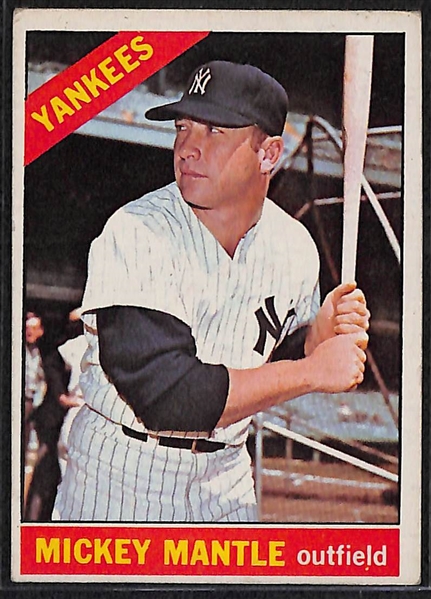 Lot of 2 - 1966 Topps Mickey Mantle Cards #50