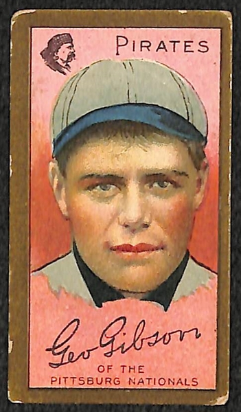 Lot of (3) 1911 T205 Tobacco Baseball Cards (George Gibson, John Miller, and Frank Corridon)