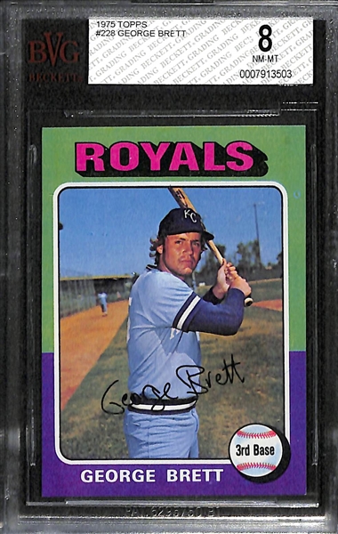 1975 Topps #228 George Brett Rookie Graded BVG 8 (NM-MT)