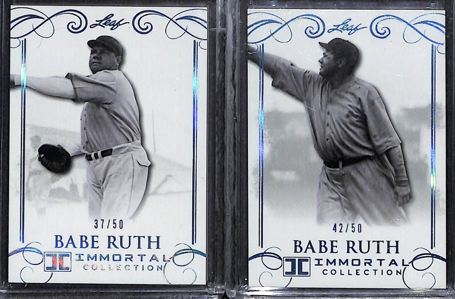 Lot of (13) 2017 Leaf Immortal Collection Babe Ruth Cards - Each Numbered to 20 or 50