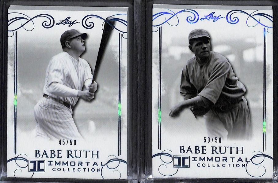 Lot of (13) 2017 Leaf Immortal Collection Babe Ruth Cards - Each Numbered to 20 or 50