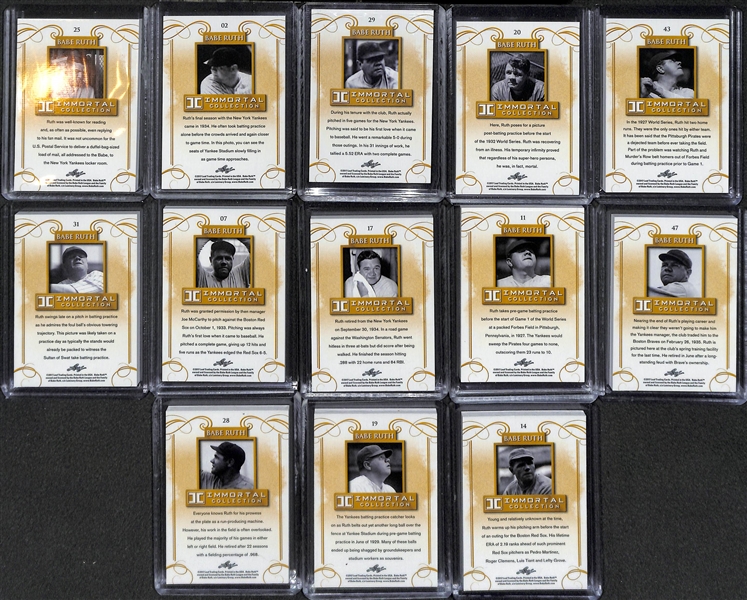 Lot of (13) 2017 Leaf Immortal Collection Babe Ruth Cards - Each Numbered to 20 or 50