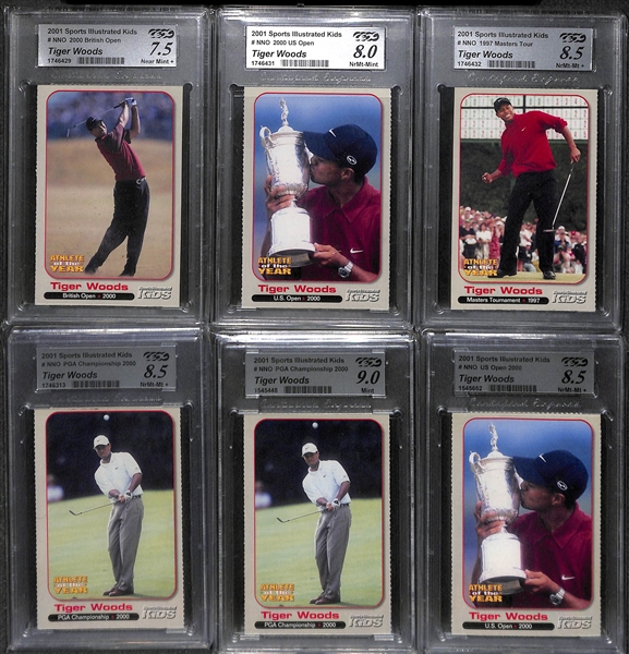 Lot of 130+ Tiger Woods Cards (including 36 Graded) w. Rookie Cards
