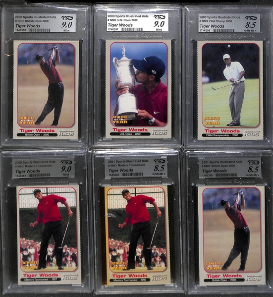 Lot of 130+ Tiger Woods Cards (including 36 Graded) w. Rookie Cards