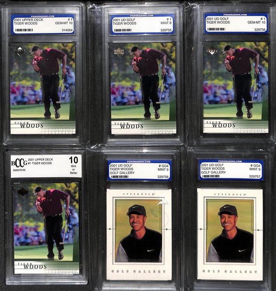 Lot of 130+ Tiger Woods Cards (including 36 Graded) w. Rookie Cards