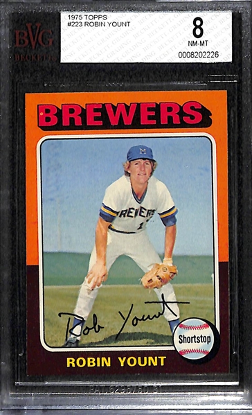 1975 Topps #223 Robin Yount Rookie Graded BVG 8 (NM-MT)