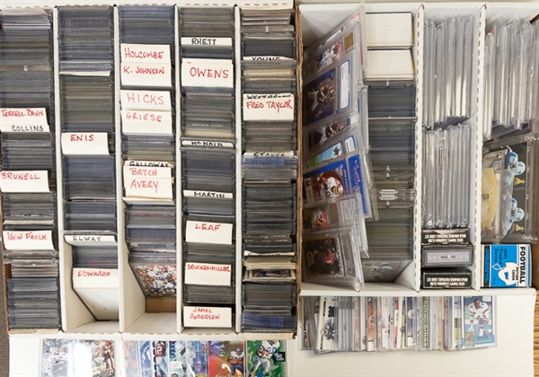 Lot of 2000+ Football Cards Including 35 Graded Cards, 10 Autograph Cards, 13 Relics