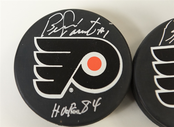 Lot of 5 Flyers Autographed Items - Bernie Parent, Eric Lindros & Bill Barber