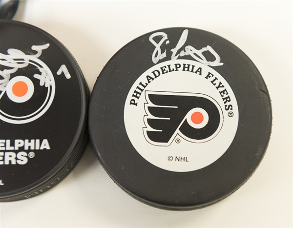 Lot of 5 Flyers Autographed Items - Bernie Parent, Eric Lindros & Bill Barber