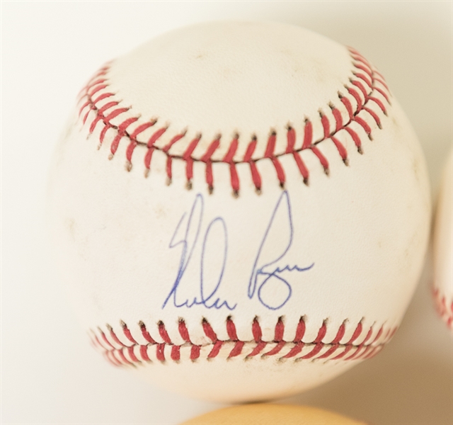 Lot of 4 Signed Baseballs - Gibson, Cepeda, N. Ryan, & Sax