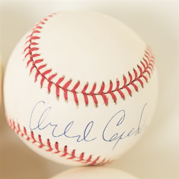 Lot of 4 Signed Baseballs - Gibson, Cepeda, N. Ryan, & Sax