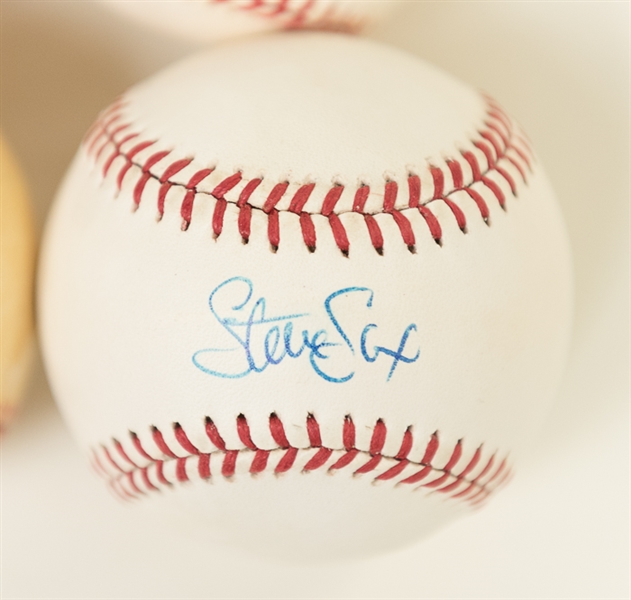 Lot of 4 Signed Baseballs - Gibson, Cepeda, N. Ryan, & Sax