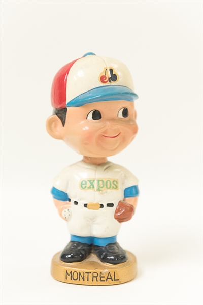 1969-1970 Montreal Expos Bobble Head w. Round Gold Base