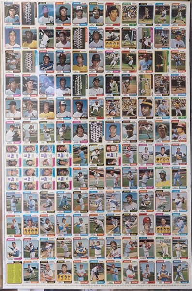 1974 Topps Baseball Uncut Sheet w. Pete Rose & Mike Schmidt