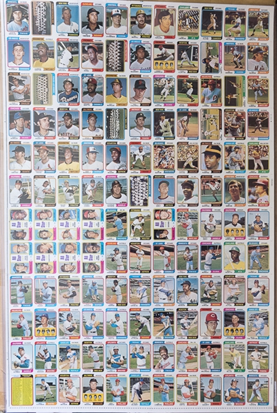 1974 Topps Baseball Uncut Sheet w. Pete Rose & Mike Schmidt