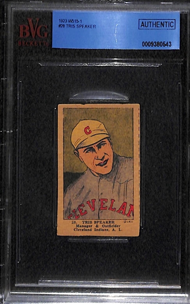 1923 W515-1 #28 Tris Speaker Beckett Slabbed Authentic