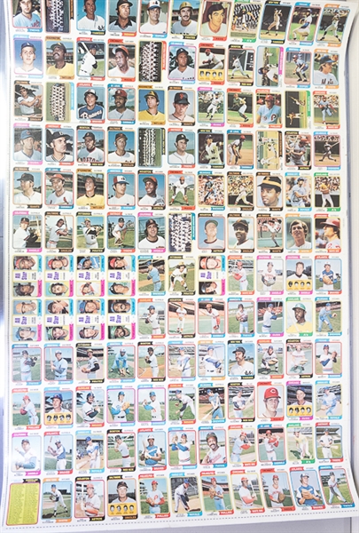 1974 Topps Baseball Uncut Sheet w. Pete Rose & Mike Schmidt