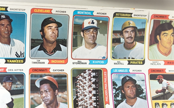 1974 Topps Baseball Uncut Sheet w. Pete Rose & Mike Schmidt