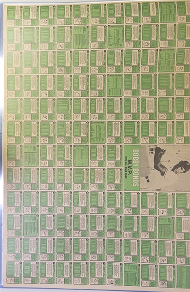 1974 Topps Baseball Uncut Sheet w. Pete Rose & Mike Schmidt