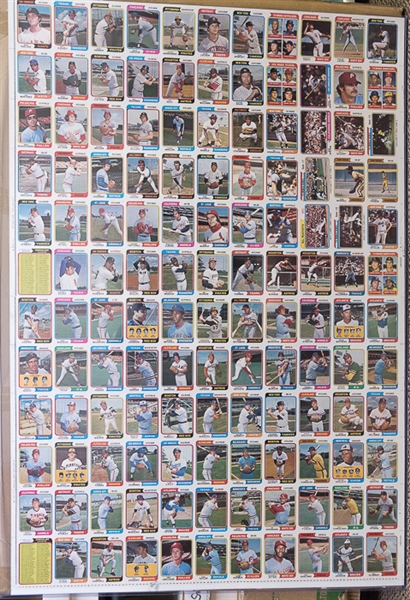 1974 Topps Baseball Uncut Sheet w. Garvey & Killebrew