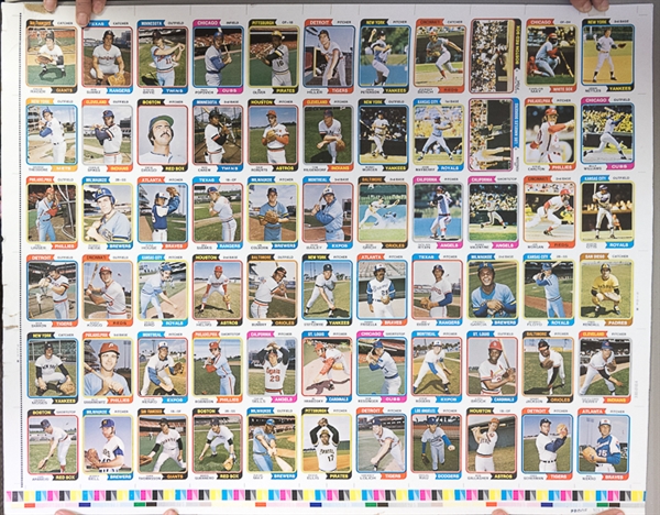 Lot of 5 Uncut Sports Sheets Including 2 - 1974 Uncut Traded Sheets