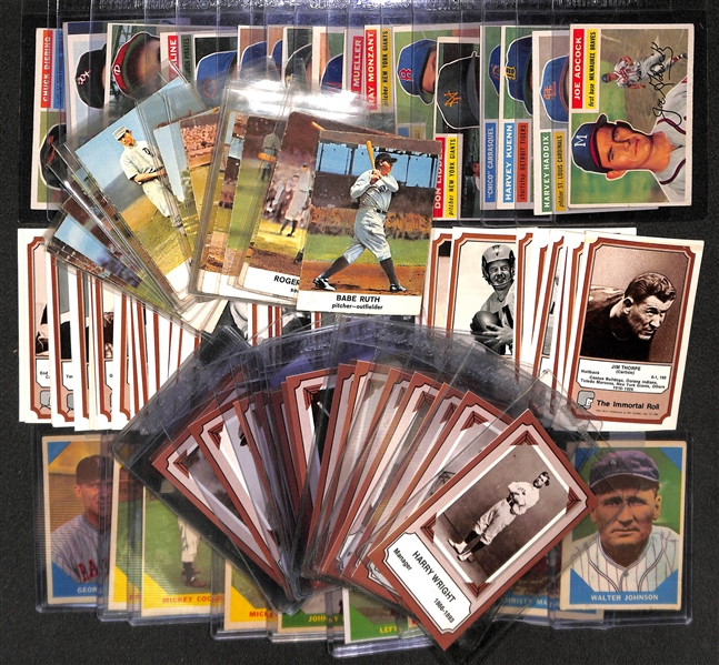 Lot of 113 Baseball & Football Cards from 1956 - 1974 w. 1961 Golden Press Ruth