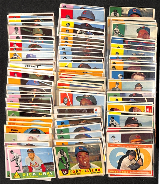 Lot of 140 - 1960 Topps Baseball Cards w. Roger Maris All-Star
