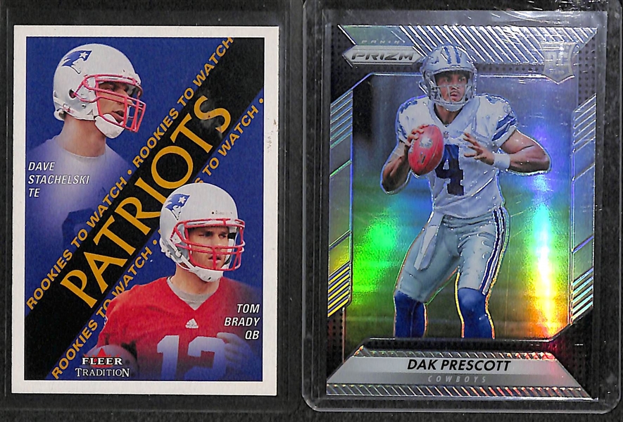 Lot of 40 Football Quarterback Rookie Cards w. Brady