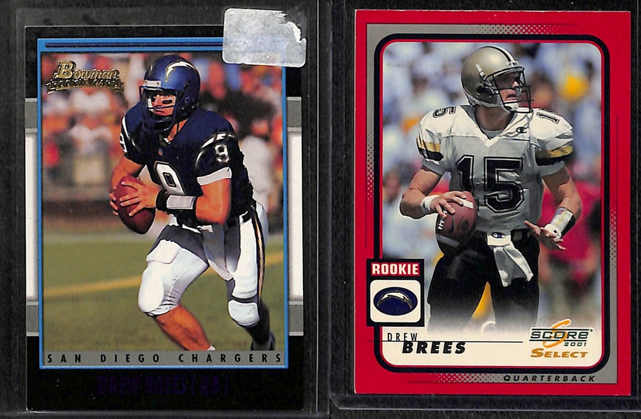 Lot of 40 Football Quarterback Rookie Cards w. Brady