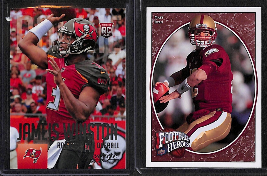 Lot of 40 Football Quarterback Rookie Cards w. Brady