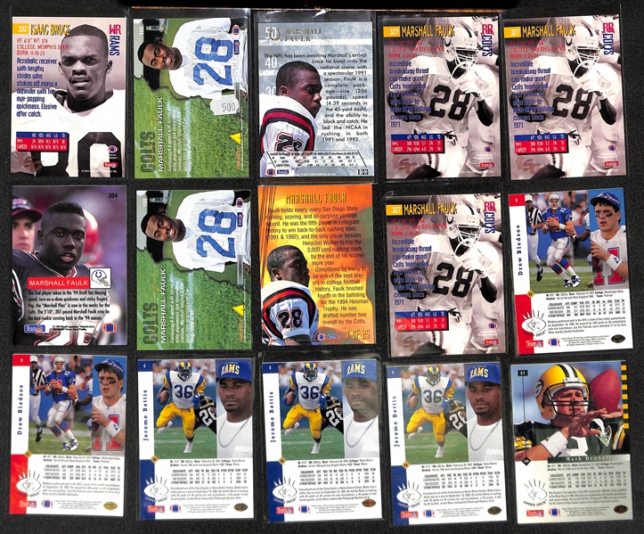 Lot of 360+ Football Rookie Cards - Mostly from 1993 to 1995 - w. Bettis