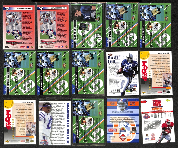 Lot of 360+ Football Rookie Cards - Mostly from 1993 to 1995 - w. Bettis