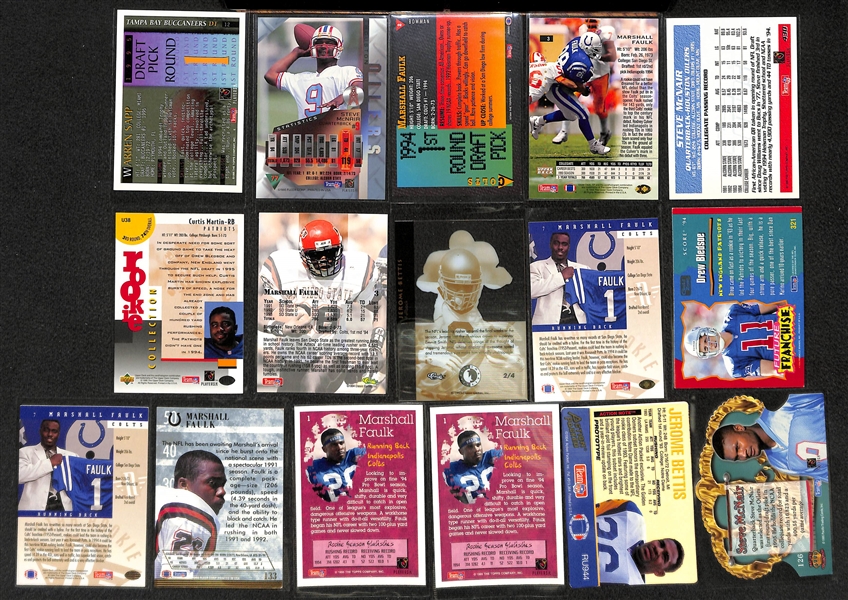 Lot of 360+ Football Rookie Cards - Mostly from 1993 to 1995 - w. Bettis