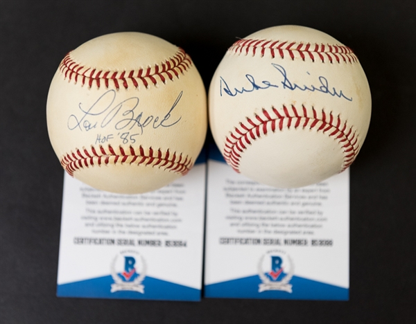 Lou Brock and Duke Snider Signed Baseballs (w/ Beckett COAs)