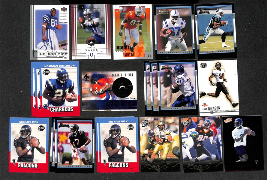 Lot of 400+ Football Rookie Card Lot from 2001-2002 w. Drew Brees